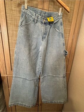 Y2K UNIF Light Wash Carpenter Jeans with Wide Leg. 13in waist 30in inseam